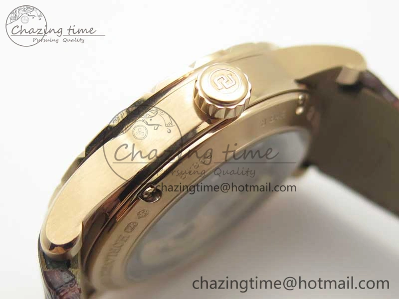 Excalibur 42mm Dbex0536 RG RDF 1:1 Best Edition Gray Dial on Brown Leather Strap A830