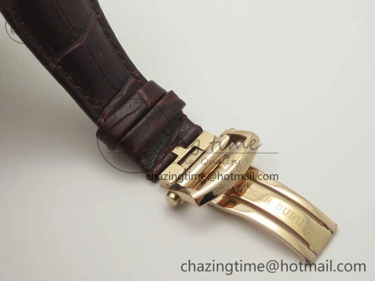 Excalibur 42mm Dbex0536 RG RDF 1:1 Best Edition Gray Dial on Brown Leather Strap A830