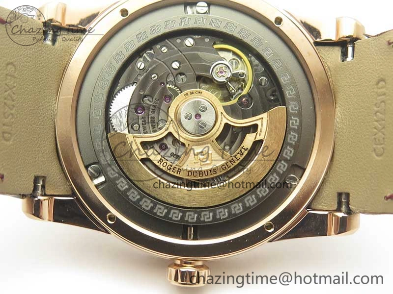 Excalibur 42mm Dbex0536 RG RDF 1:1 Best Edition Gray Dial on Brown Leather Strap A830