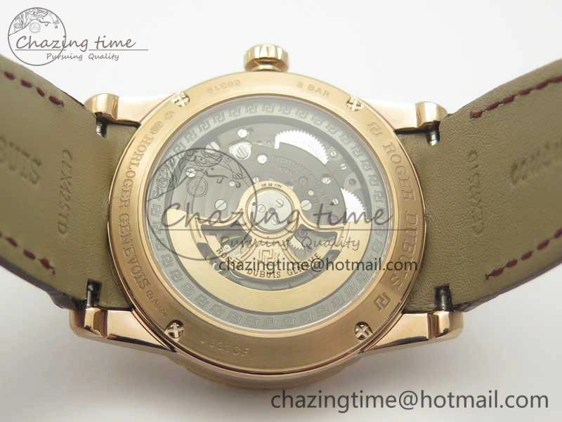 Excalibur 42mm Dbex0536 RG RDF 1:1 Best Edition Gray Dial on Brown Leather Strap A830
