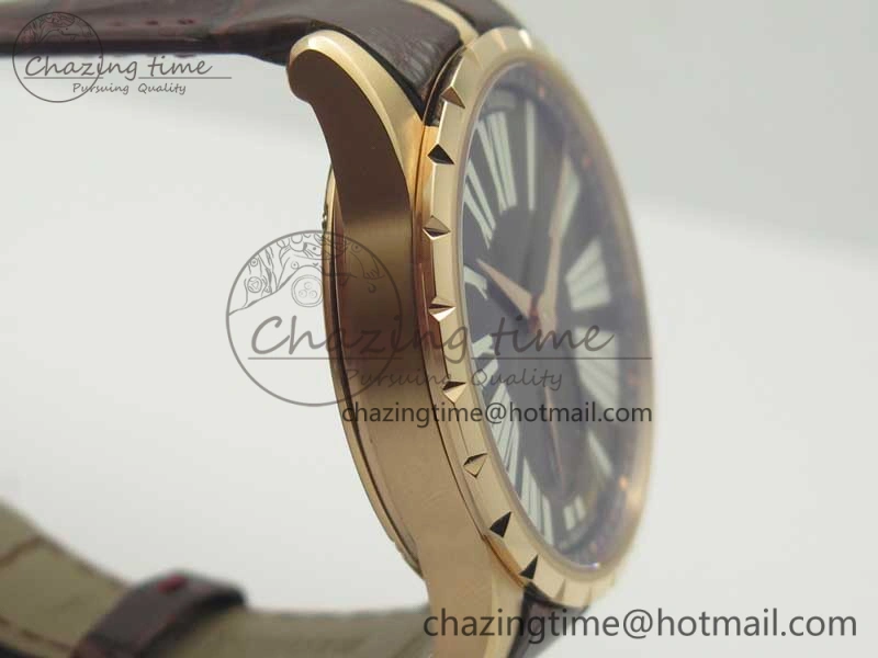 Excalibur 42mm Dbex0536 RG RDF 1:1 Best Edition Gray Dial on Brown Leather Strap A830
