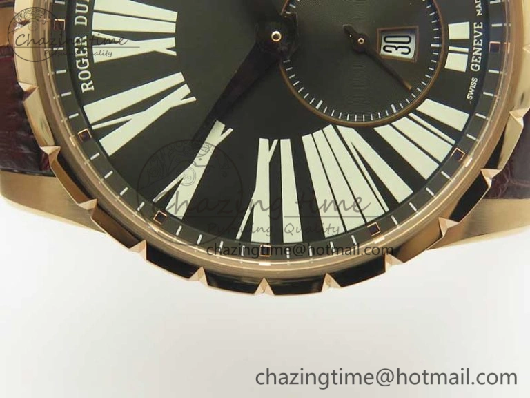 Excalibur 42mm Dbex0536 RG RDF 1:1 Best Edition Gray Dial on Brown Leather Strap A830