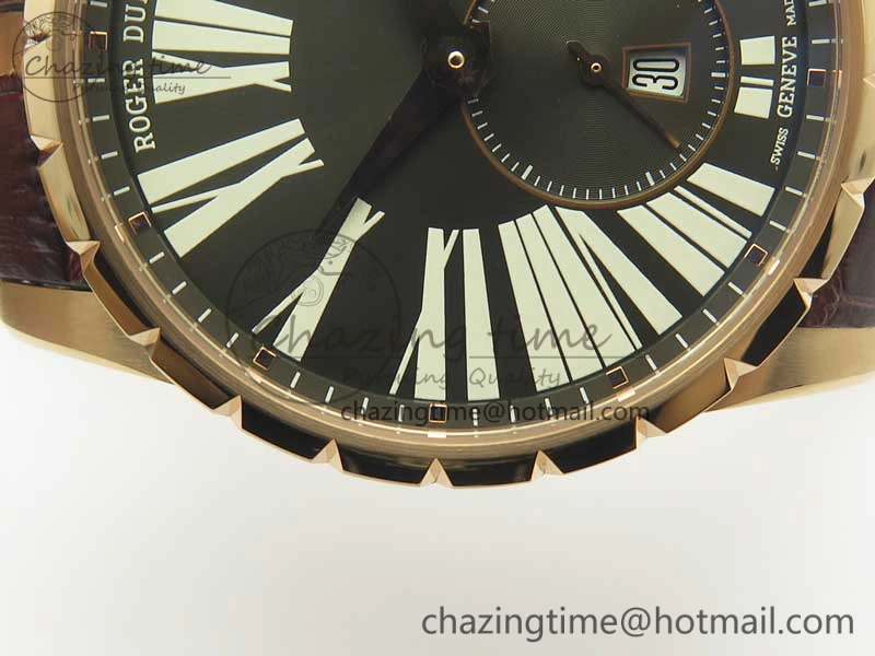 Excalibur 42mm Dbex0536 RG RDF 1:1 Best Edition Gray Dial on Brown Leather Strap A830