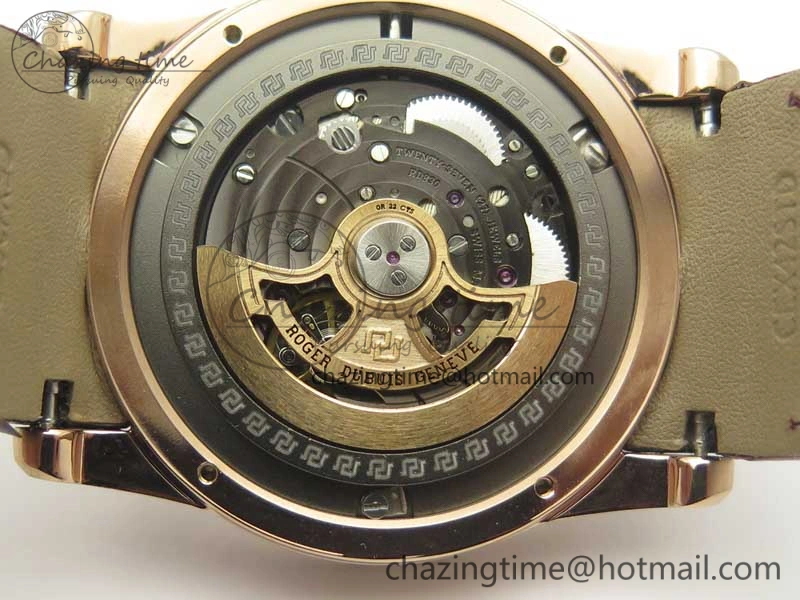 Excalibur 42mm Dbex0536 RG RDF 1:1 Best Edition Gray Dial on Brown Leather Strap A830