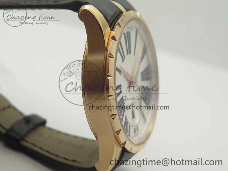 Excalibur 42mm Dbex0536 RG RDF 1:1 Best Edition Silver Dial on Black Leather Strap A830