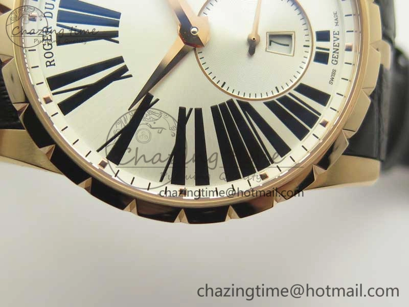 Excalibur 42mm Dbex0536 RG RDF 1:1 Best Edition Silver Dial on Black Leather Strap A830