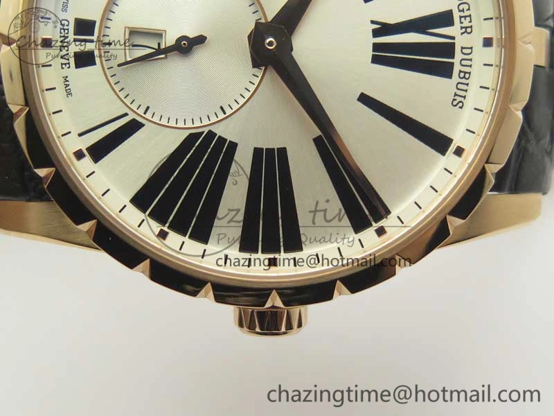 Excalibur 42mm Dbex0536 RG RDF 1:1 Best Edition Silver Dial on Black Leather Strap A830