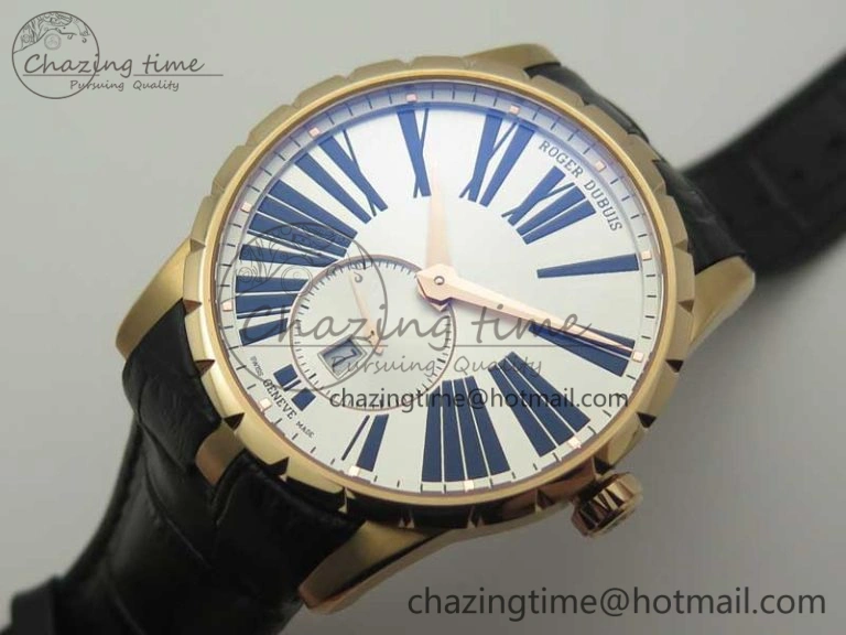 Excalibur 42mm Dbex0536 RG RDF 1:1 Best Edition Silver Dial on Black Leather Strap A830
