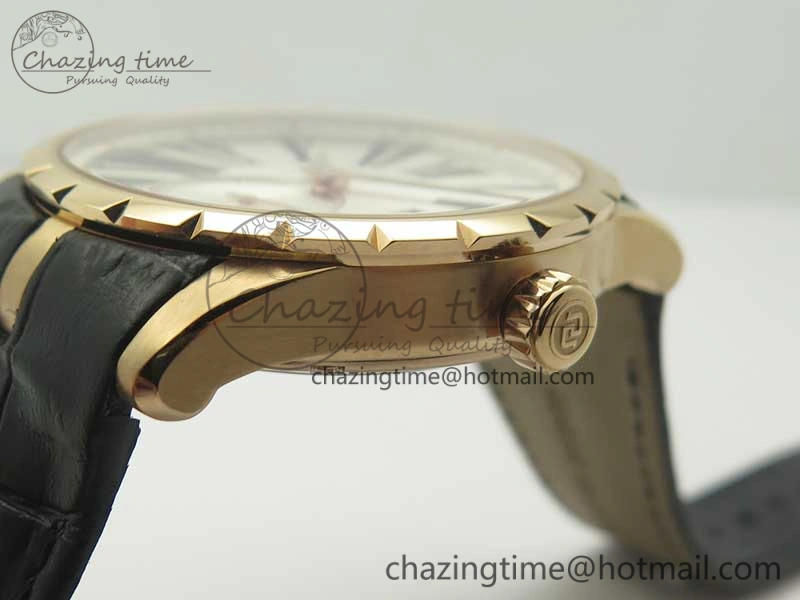 Excalibur 42mm Dbex0536 RG RDF 1:1 Best Edition Silver Dial on Black Leather Strap A830