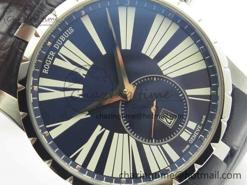 Excalibur Dbex0535 SS RDF 1:1 Best Edition Blue Dial On Leather Strap Asian RD830