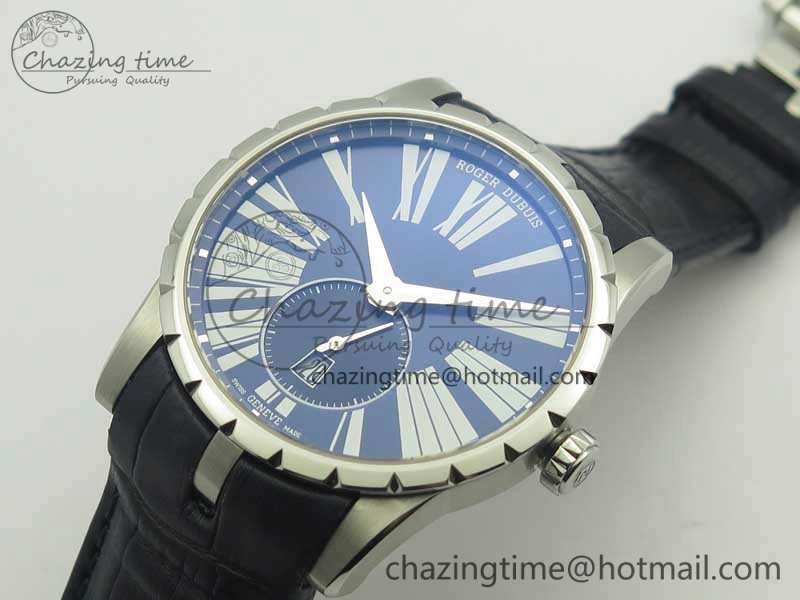 Excalibur Dbex0535 SS RDF 1:1 Best Edition Blue Dial On Leather Strap Asian RD830