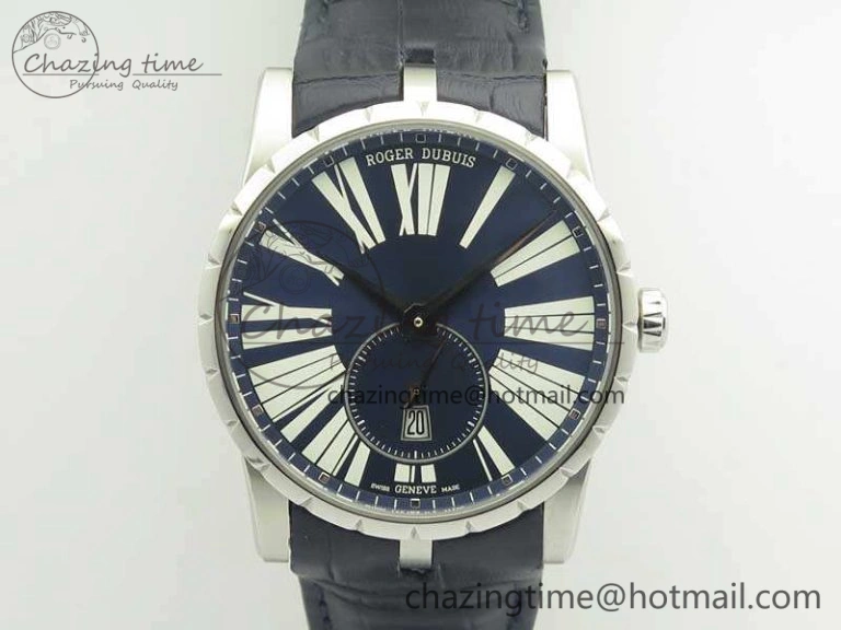 Excalibur Dbex0535 SS RDF 1:1 Best Edition Blue Dial On Leather Strap Asian RD830