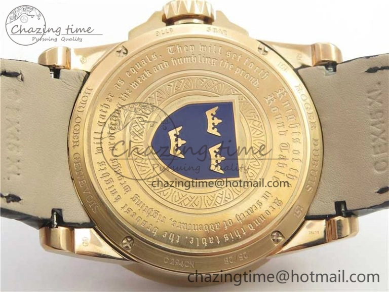 Excalibur Knights of the Round Table II RG ZF Best Edition Black Dial on Black Leather Strap MIYOTA 9015