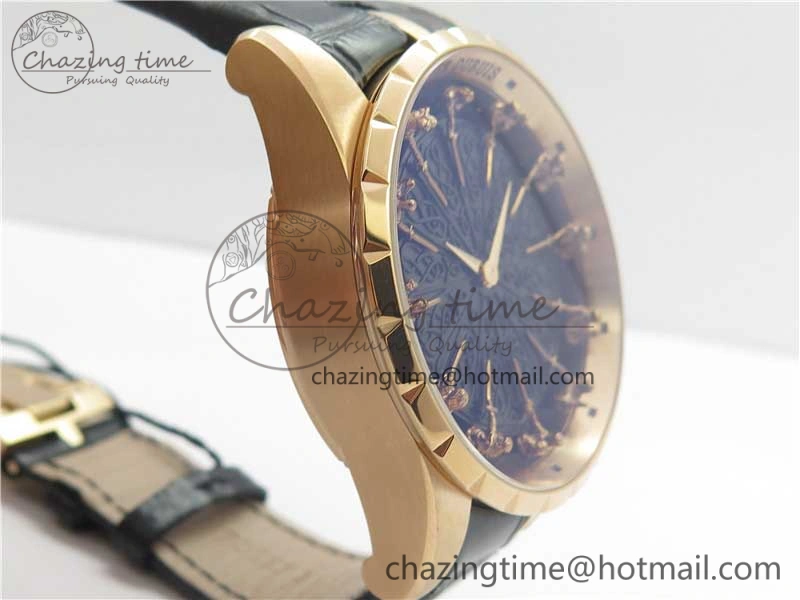 Excalibur Knights of the Round Table II RG ZF Best Edition Black Dial on Black Leather Strap MIYOTA 9015