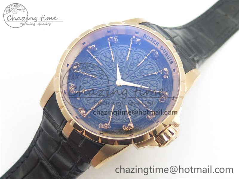 Excalibur Knights of the Round Table II RG ZF Best Edition Black Dial on Black Leather Strap MIYOTA 9015