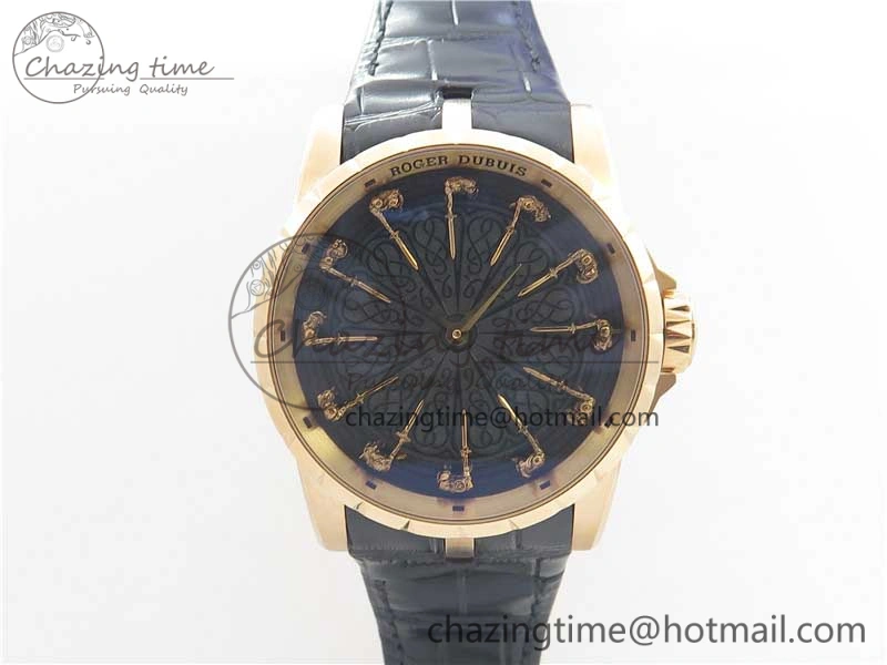 Excalibur Knights of the Round Table II RG ZF Best Edition Black Dial on Black Leather Strap MIYOTA 9015