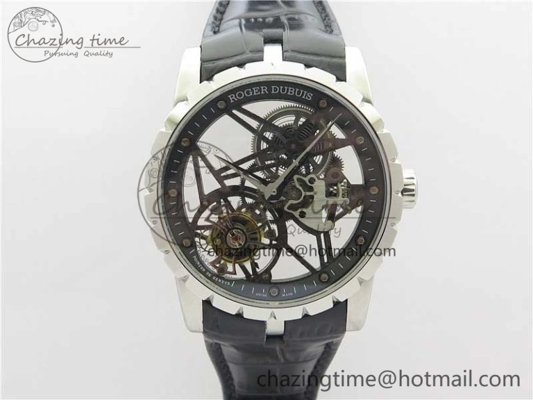 Excalibur Knights of the Round Table II RG ZF Best Edition Chessboard Dial on Black Leather Strap MIYOTA 9015
