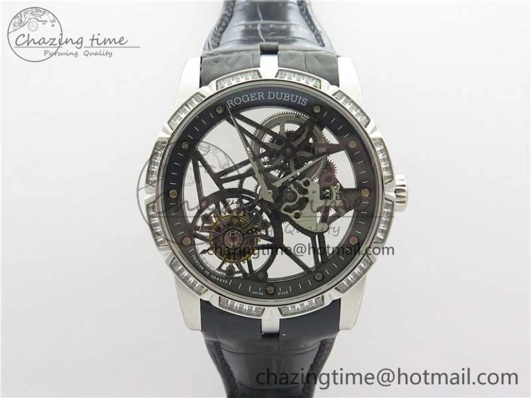 Excalibur Knights of the Round Table II RG ZF Best Edition Chessboard Dial on Black Leather Strap MIYOTA 9015
