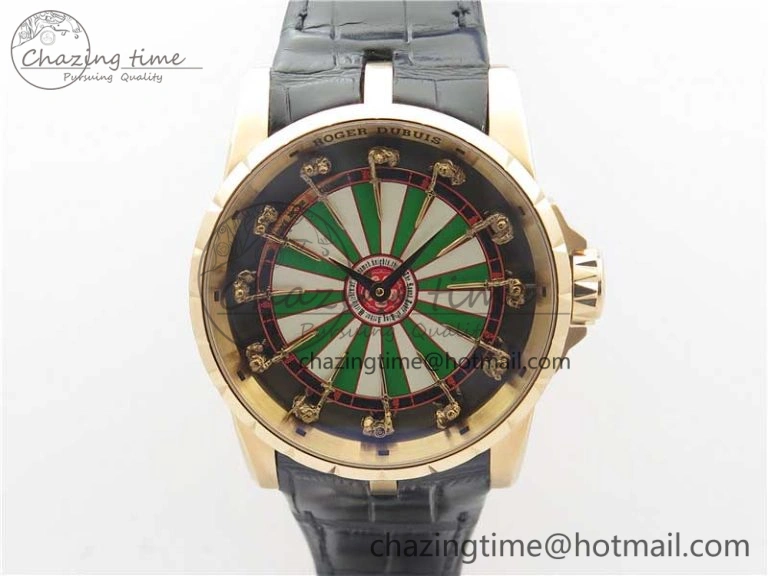 Excalibur Knights of the Round Table II RG ZF Best Edition Chessboard Dial on Black Leather Strap MIYOTA 9015