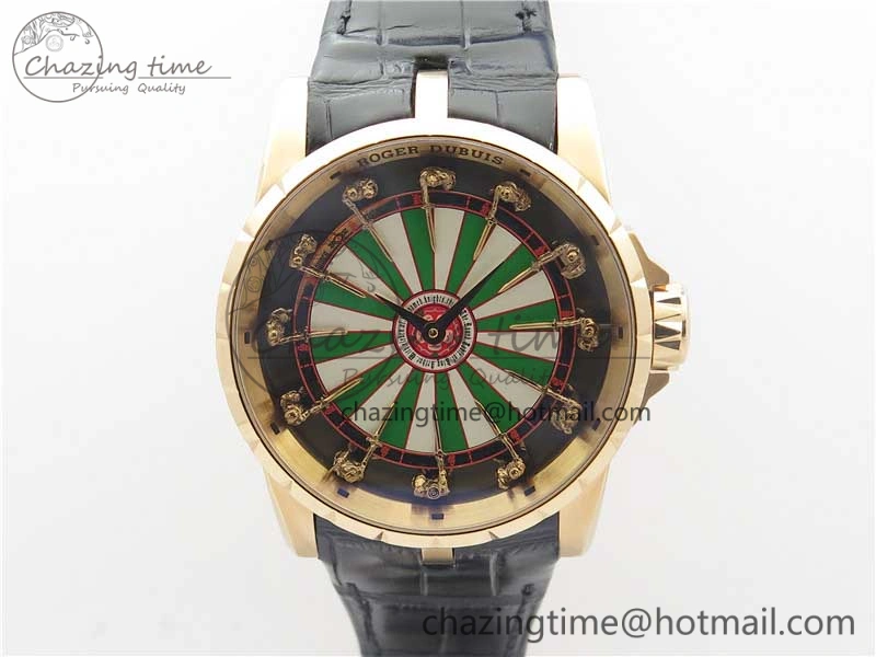 Excalibur Knights of the Round Table II RG ZF Best Edition Chessboard Dial on Black Leather Strap MIYOTA 9015