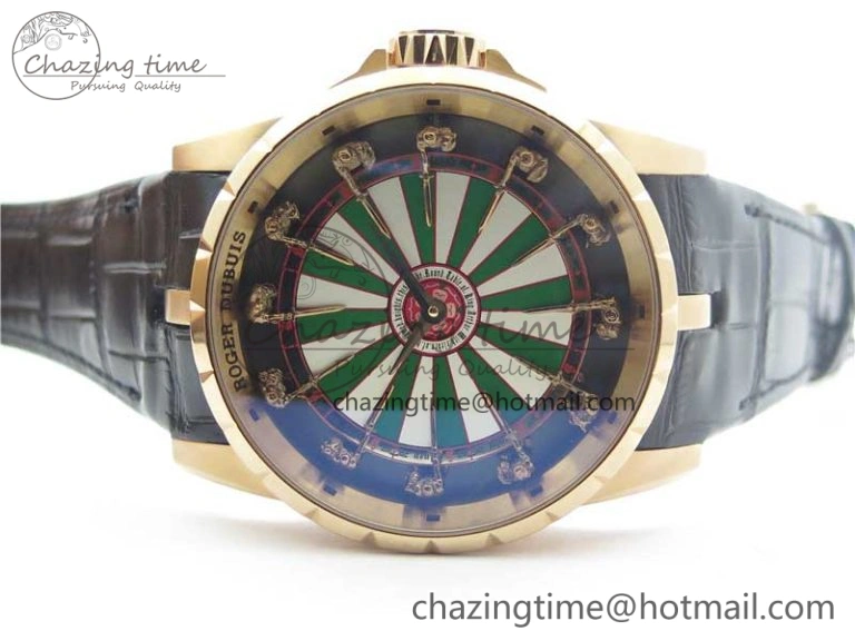 Excalibur Knights of the Round Table II RG ZF Best Edition Chessboard Dial on Black Leather Strap MIYOTA 9015
