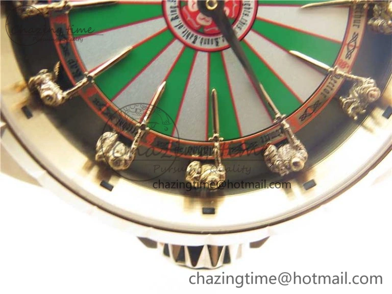 Excalibur Knights of the Round Table II RG ZF Best Edition Chessboard Dial on Black Leather Strap MIYOTA 9015