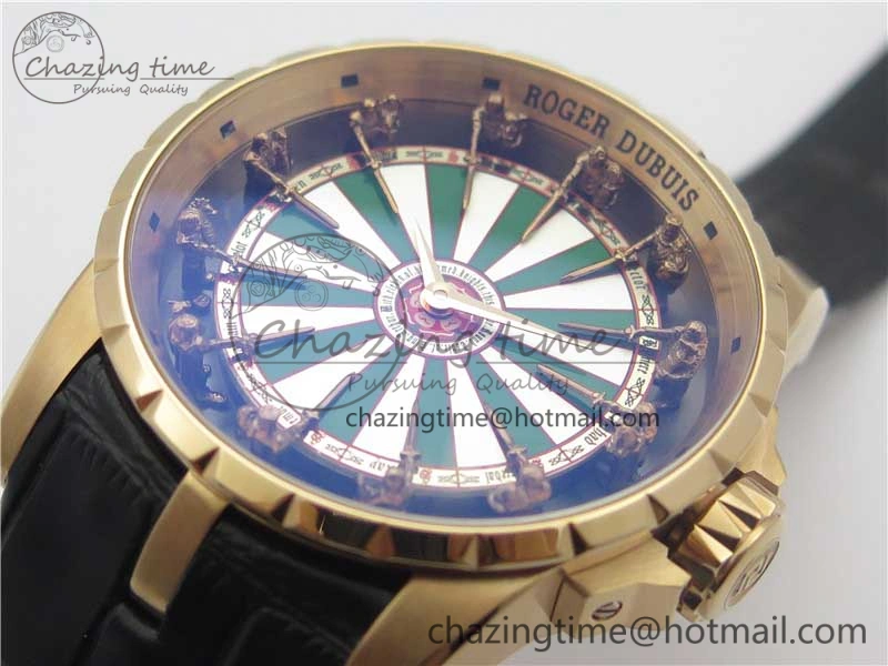 Excalibur Knights of the Round Table II RG ZF Best Edition Chessboard Dial on Black Leather Strap MIYOTA 9015