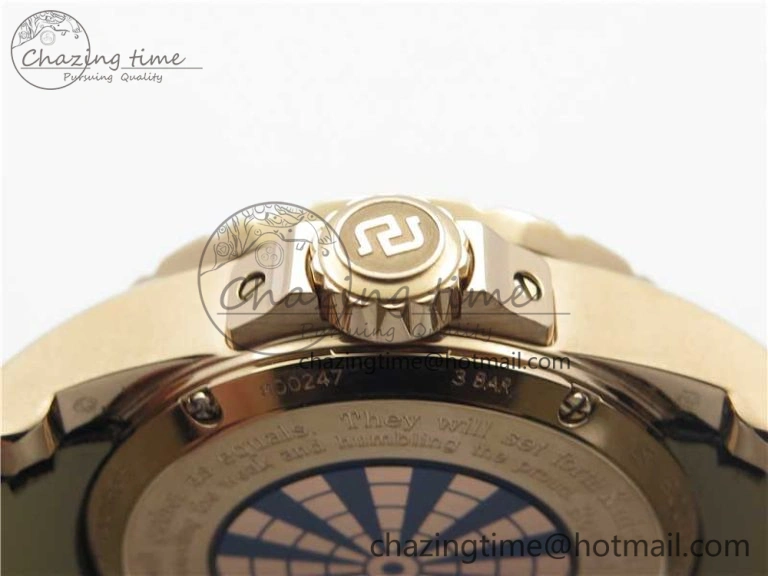 Excalibur Knights of the Round Table II RG ZZF Blue Gold Crystal Dial on Black Leather Strap MIYOTA 8215