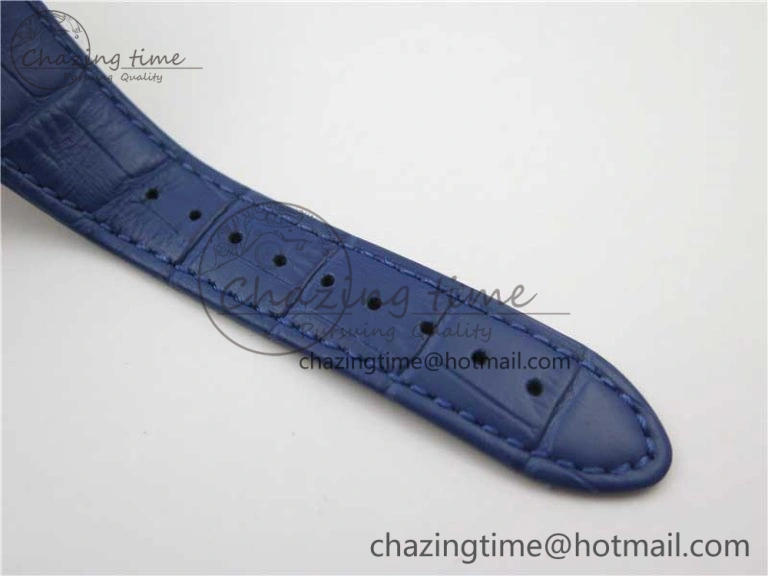 Excalibur Knights of the Round Table II RG ZZF Blue Gold Crystal Dial on Black Leather Strap MIYOTA 8215