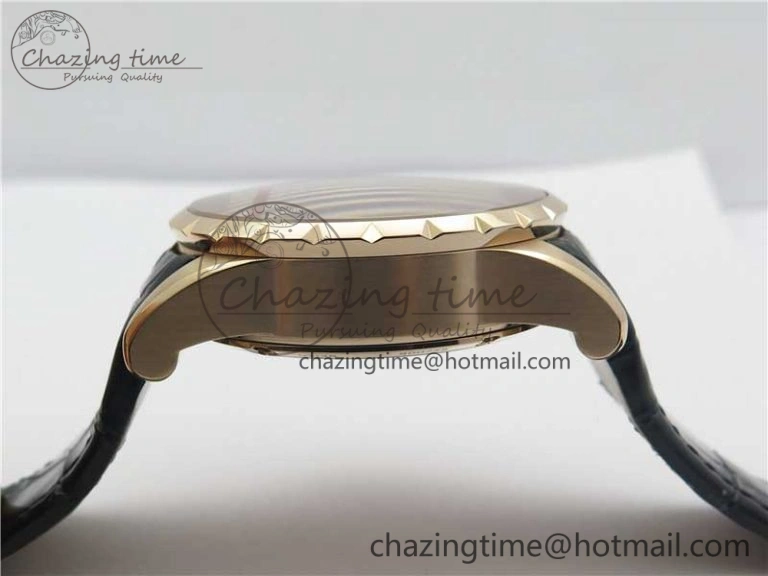 Excalibur Knights of the Round Table II RG ZZF Red Gold Crystal Dial on Black Leather Strap MIYOTA 8215