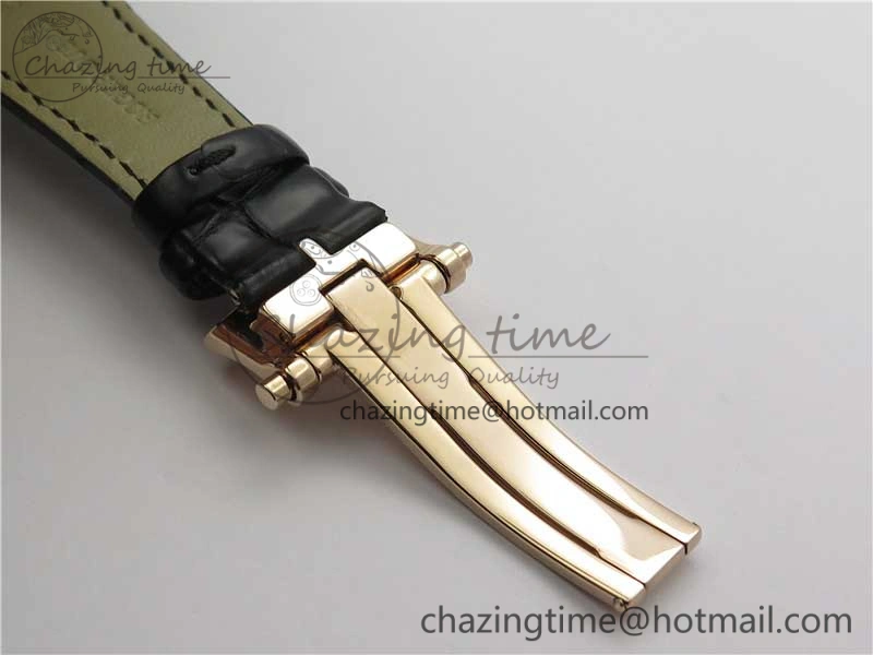 Excalibur Knights of the Round Table II RG ZZF Red Gold Crystal Dial on Black Leather Strap MIYOTA 8215