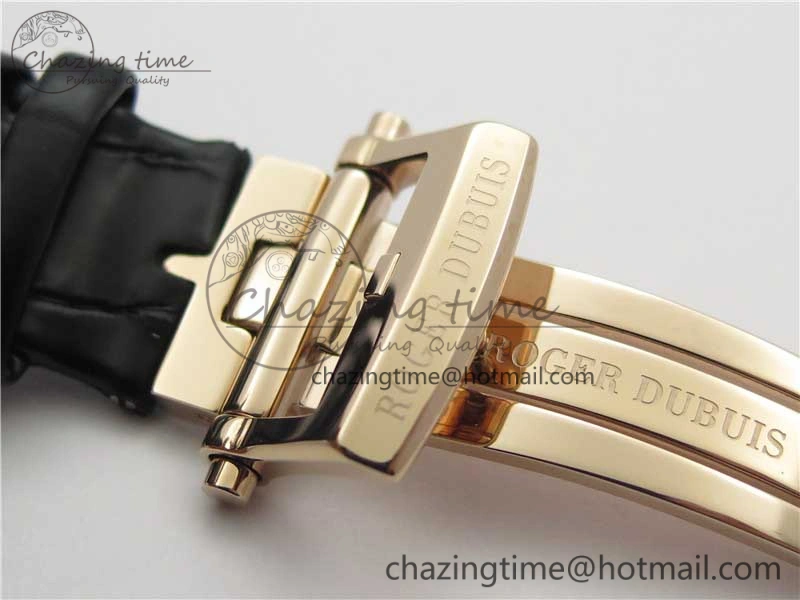 Excalibur Knights of the Round Table II RG ZZF Red Gold Crystal Dial on Black Leather Strap MIYOTA 8215