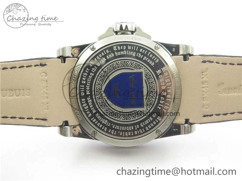 Excalibur Knights of the Round Table II SS ZF Best Edition Black Dial on Black Leather Strap MIYOTA 9015
