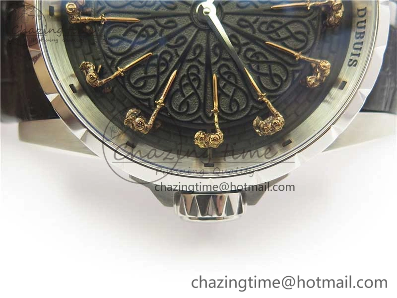 Excalibur Knights of the Round Table II SS ZF Best Edition Black Dial on Black Leather Strap MIYOTA 9015