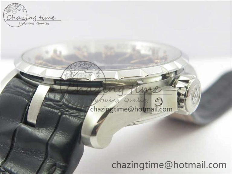 Excalibur Knights of the Round Table II SS ZF Best Edition Black Dial on Black Leather Strap MIYOTA 9015