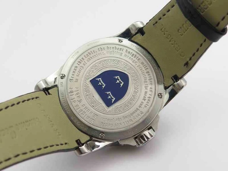 Excalibur RDDBEX0495 SS Black Dial On Black Leather Strap
