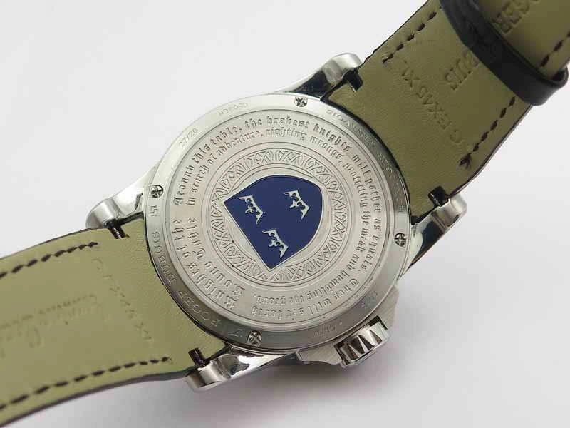 Excalibur RDDBEX0495 SS Black Dial On Black Leather Strap