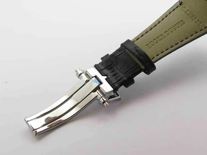 Excalibur RDDBEX0495 SS Black Dial On Black Leather Strap