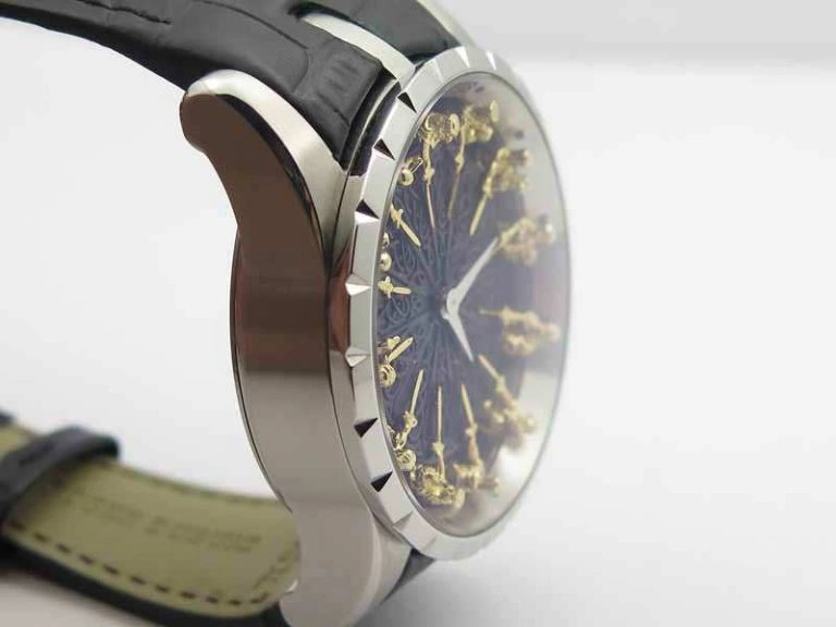 Excalibur RDDBEX0495 SS Black Dial On Black Leather Strap