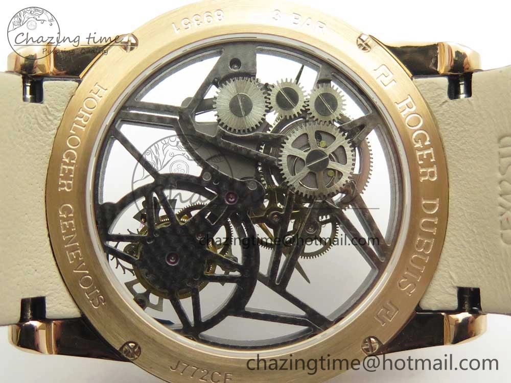 Excalibur Rddbex0392 RG BBR Best Edition Skeleton Dial on Brown Leather Strap A2136 Tourbillon