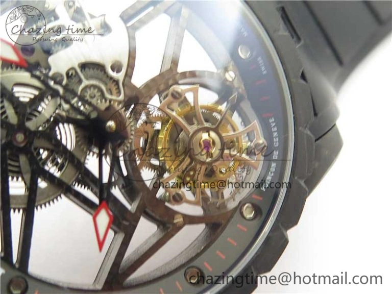 Excalibur Rddbex0393 FC BBR Best Edition Skeleton Dial on Black Rubber Strap A2136 Tourbillon V2