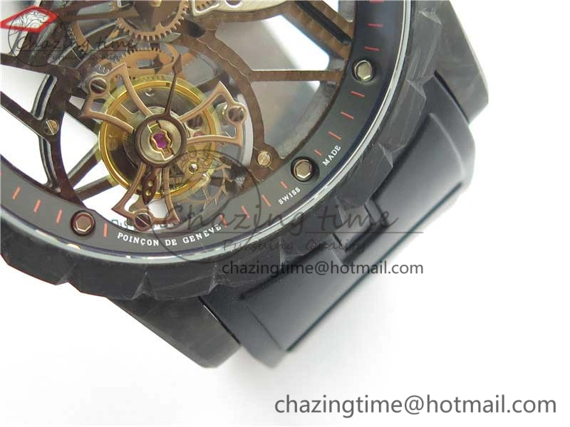 Excalibur Rddbex0393 FC BBR Best Edition Skeleton Dial on Black Rubber Strap A2136 Tourbillon V2