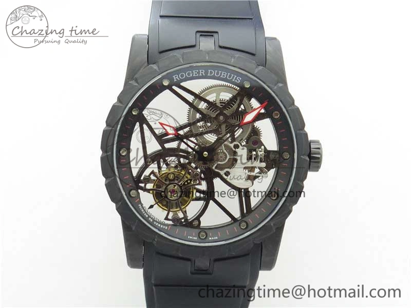 Excalibur Rddbex0393 FC BBR Best Edition Skeleton Dial on Black Rubber Strap A2136 Tourbillon V2