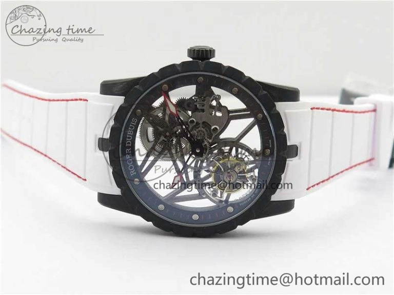 Excalibur Rddbex0393 FC BBR Best Edition Skeleton Dial on White Rubber Strap A2136 Tourbillon V2
