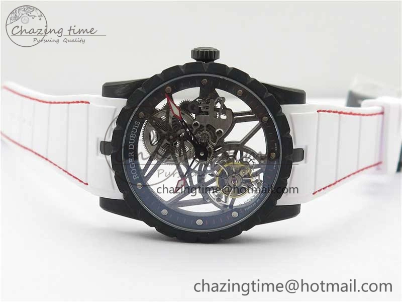Excalibur Rddbex0393 FC BBR Best Edition Skeleton Dial on White Rubber Strap A2136 Tourbillon V2