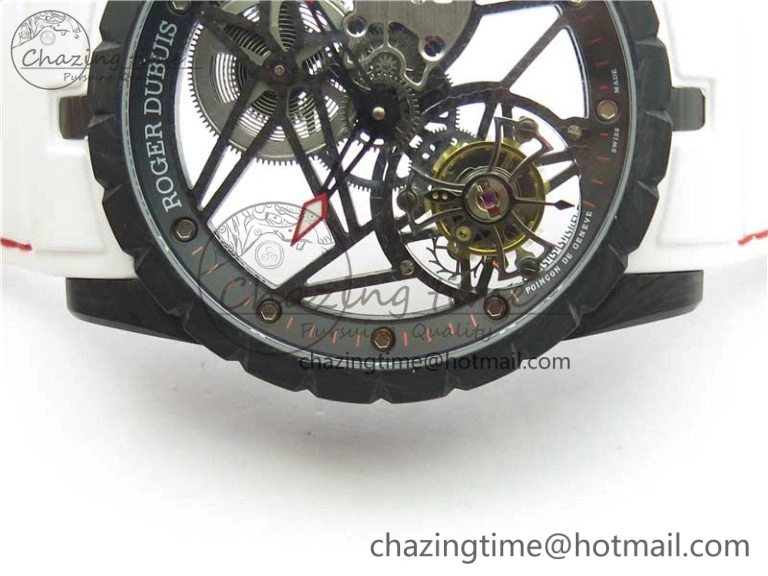 Excalibur Rddbex0393 FC BBR Best Edition Skeleton Dial on White Rubber Strap A2136 Tourbillon V2
