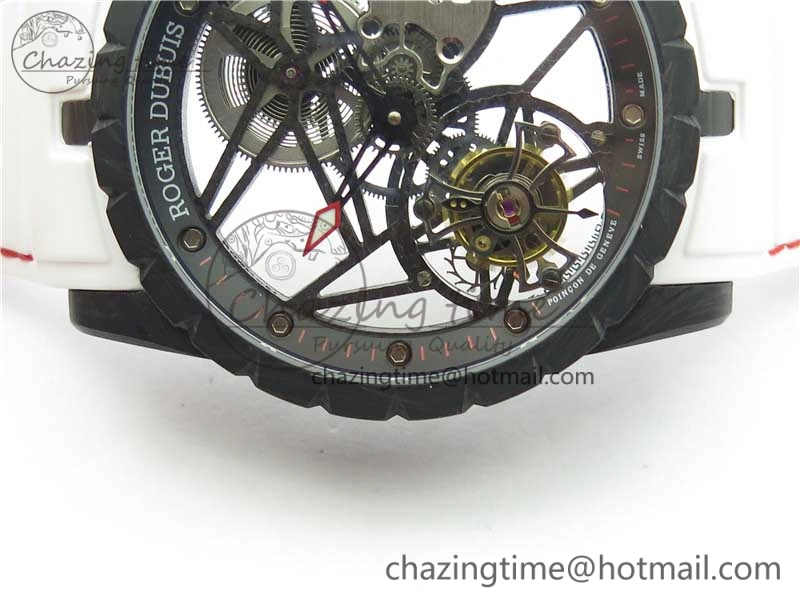 Excalibur Rddbex0393 FC BBR Best Edition Skeleton Dial on White Rubber Strap A2136 Tourbillon V2