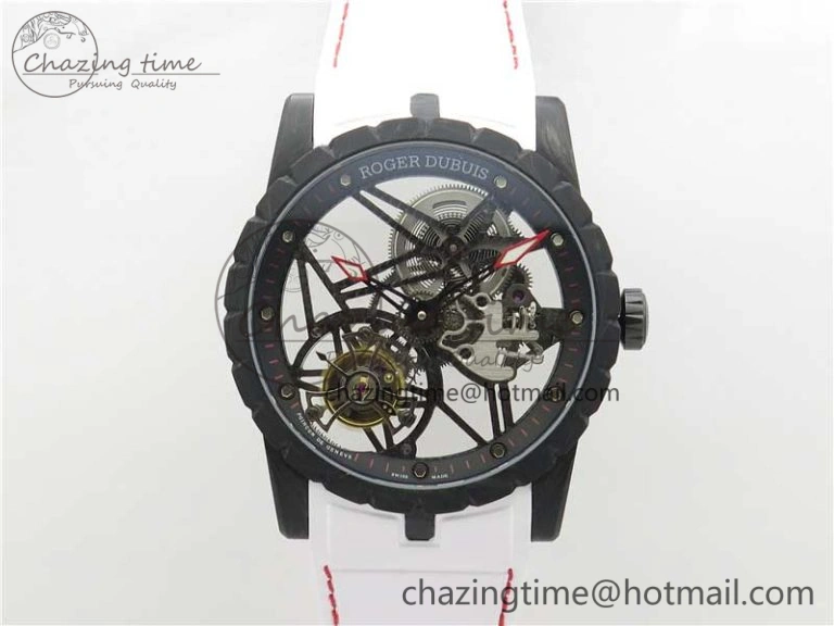 Excalibur Rddbex0393 FC BBR Best Edition Skeleton Dial on White Rubber Strap A2136 Tourbillon V2