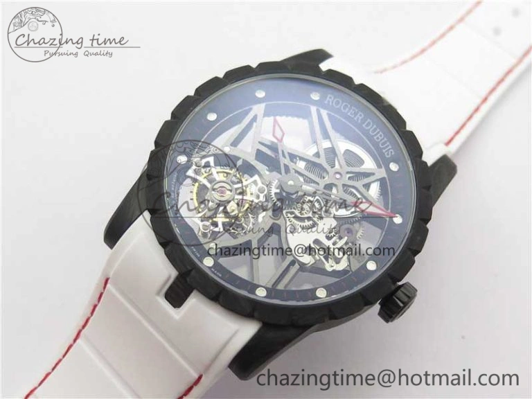 Excalibur Rddbex0393 FC BBR Best Edition Skeleton Dial on White Rubber Strap A2136 Tourbillon V2