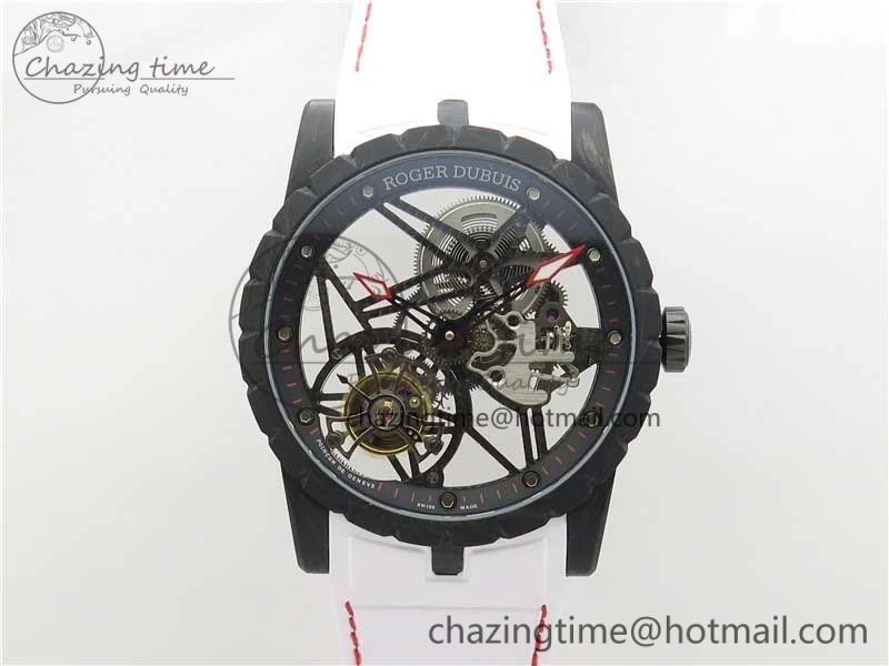 Excalibur Rddbex0393 FC BBR Best Edition Skeleton Dial on White Rubber Strap A2136 Tourbillon V2